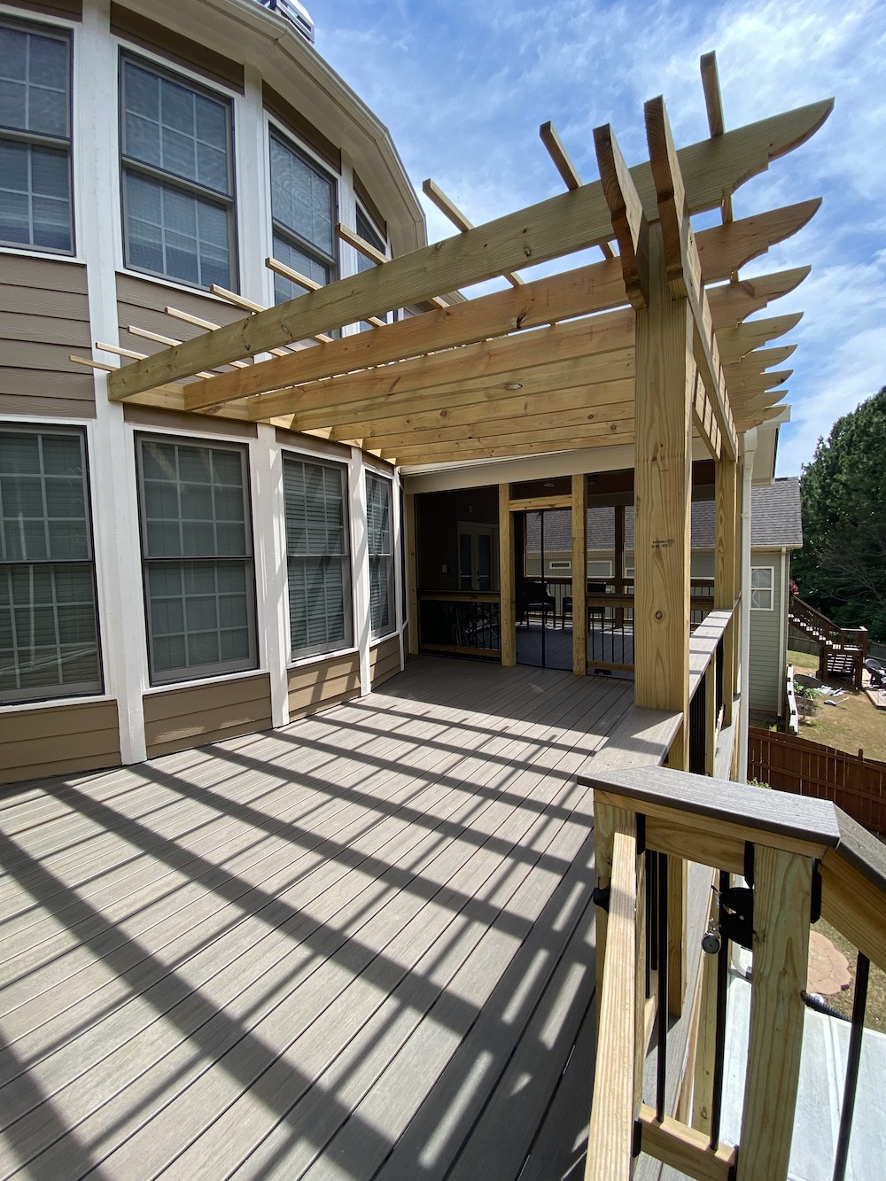 Composite Deck Featuring A Pergola