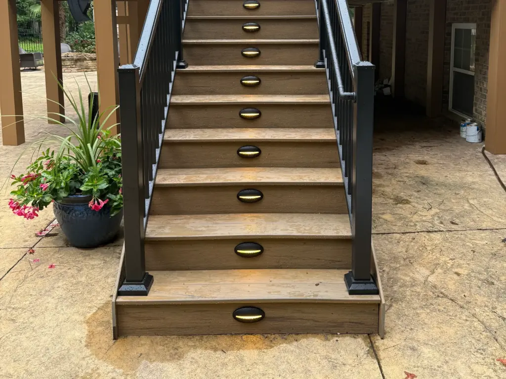 Deck stairs lighting