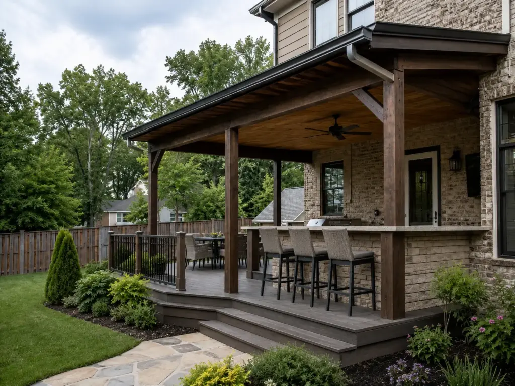 Home with an outdoor bar