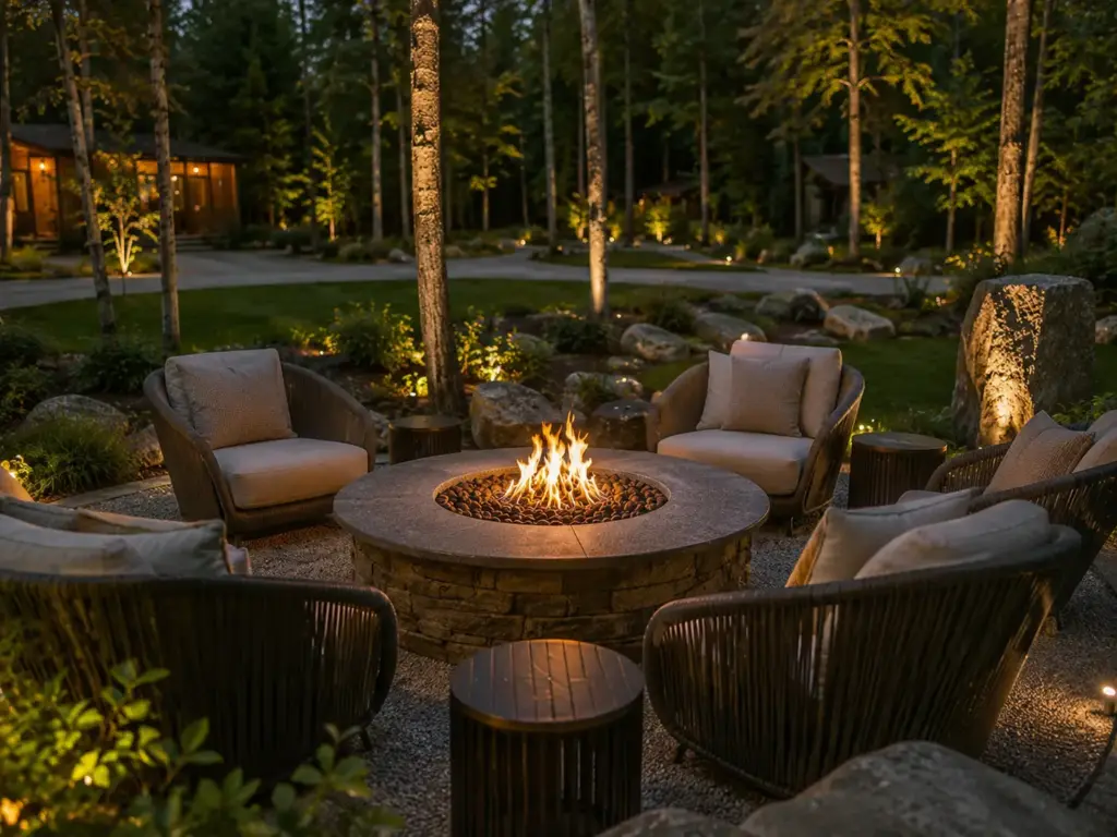 Outdoor living fire pit