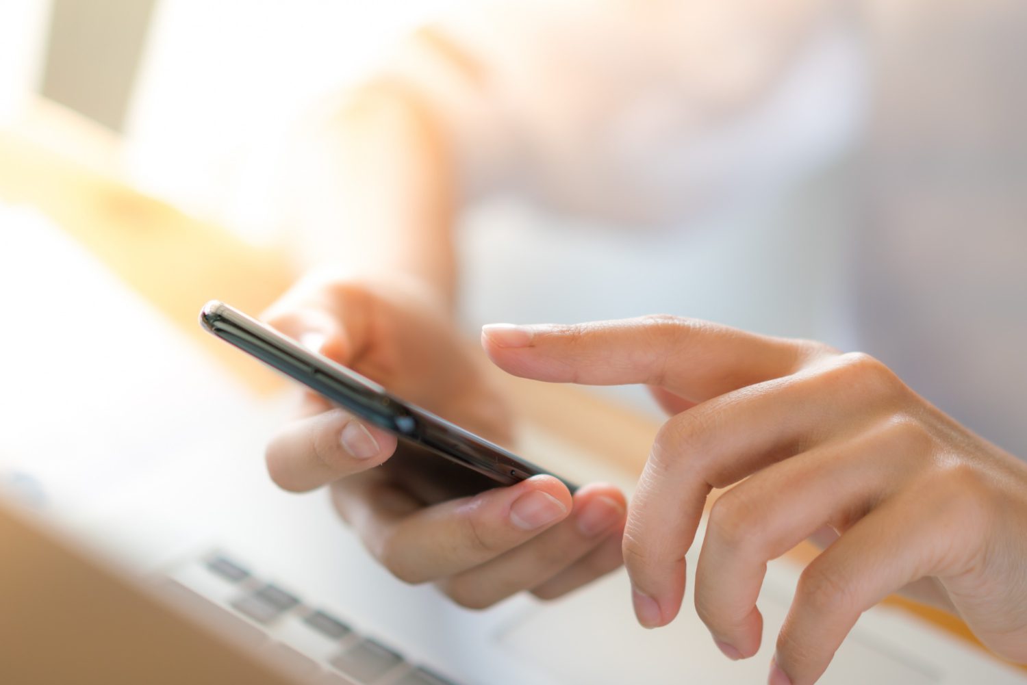 Business hand with mobile phone searching top south dp