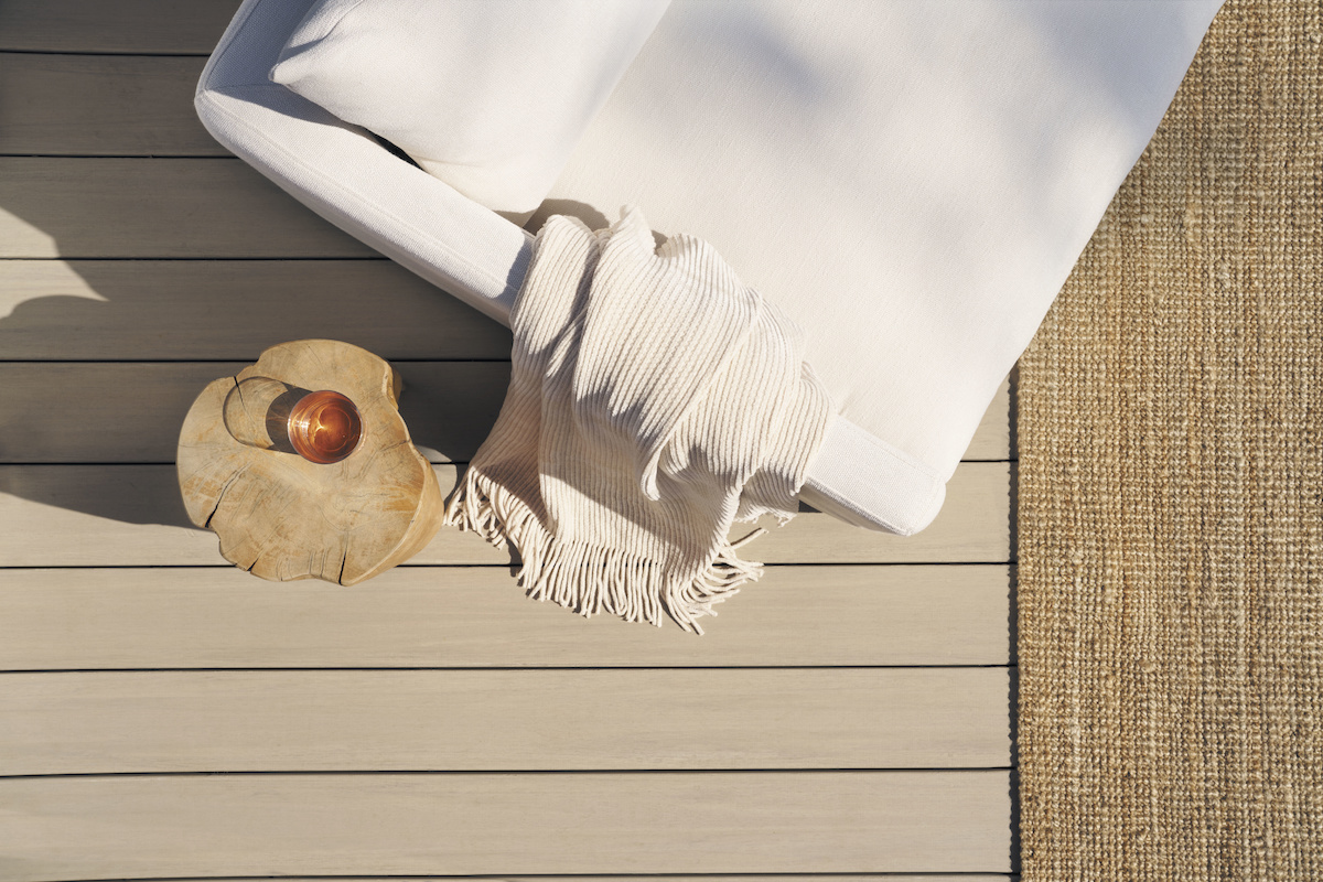 Pvc decking with outdoor living couch